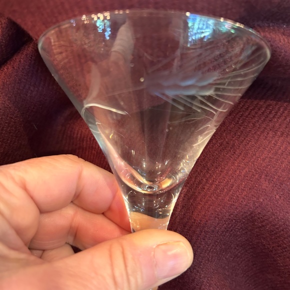 Vintage Hand Cut Wheat Pattern Goblets - Picture 6 of 6